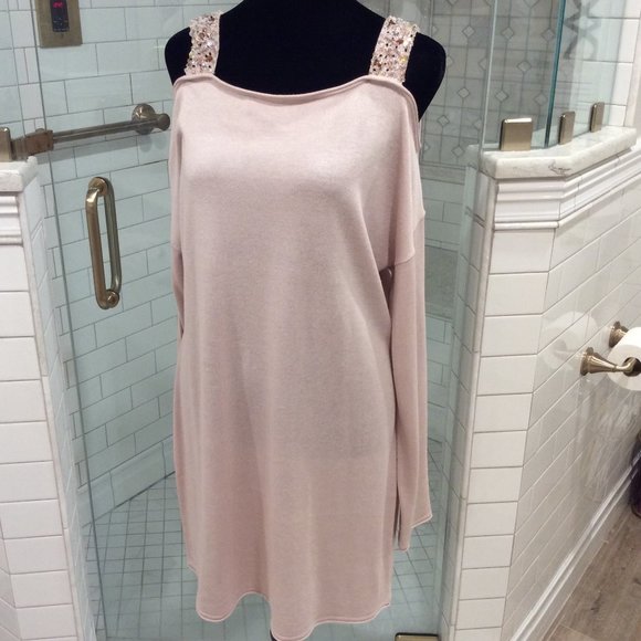 Soft Surroundings Sweaters - NWT Soft Surroundings cold shoulder crystal straps sweater tunic or short dress